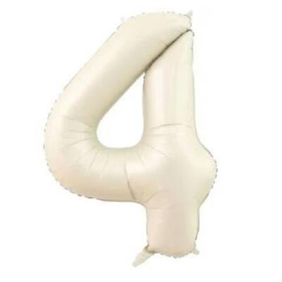 Krem Renk 4 Rakam 76 cm Folyo Balon - 1