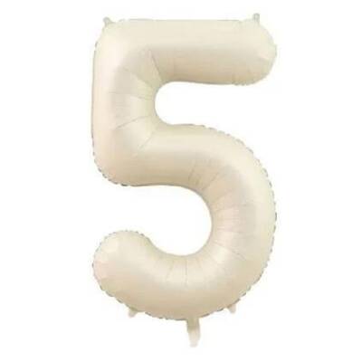 Krem Renk 5 Rakam 76 cm Folyo Balon - 1