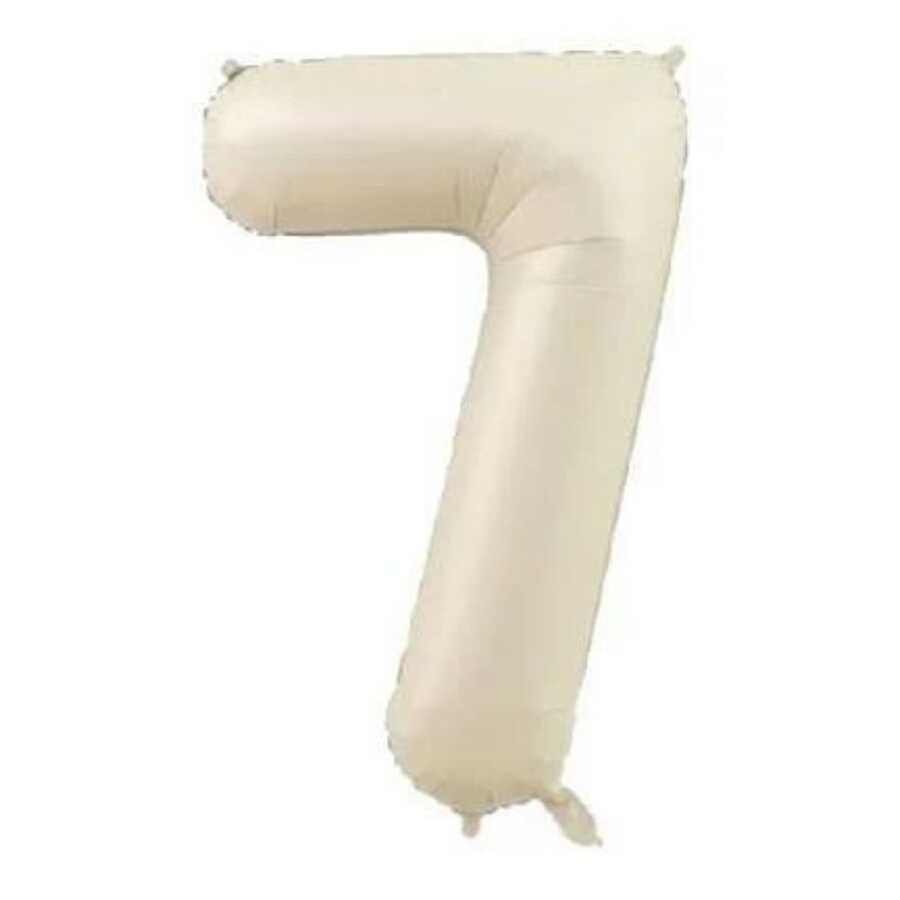 Krem Renk 7 Rakam 76 Cm Folyo Balon