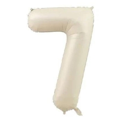Krem Renk 7 Rakam 76 cm Folyo Balon - Parti Sürprizi