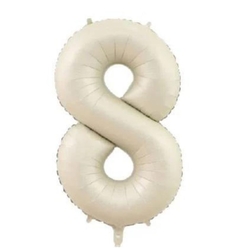 Krem Renk 8 Rakam 76 cm Folyo Balon - Parti Sürprizi