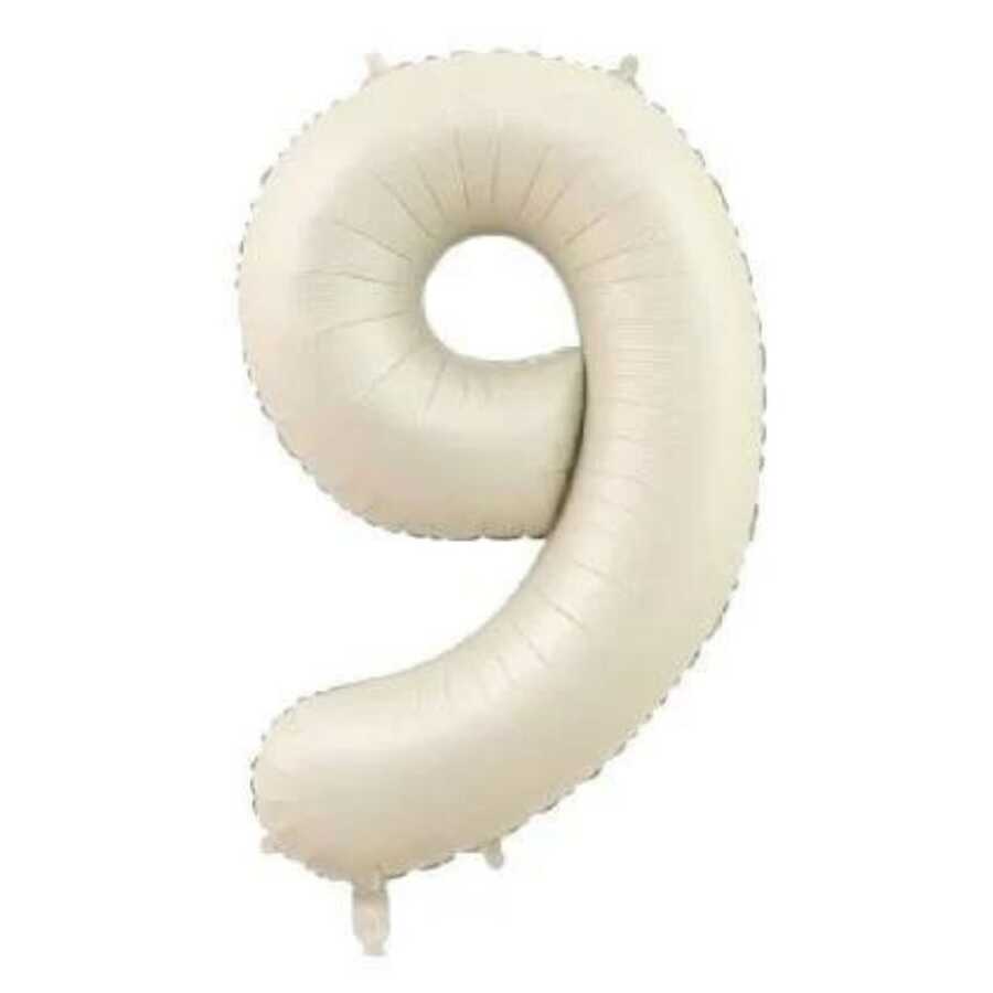 Krem Renk 9 Rakam 76 Cm Folyo Balon