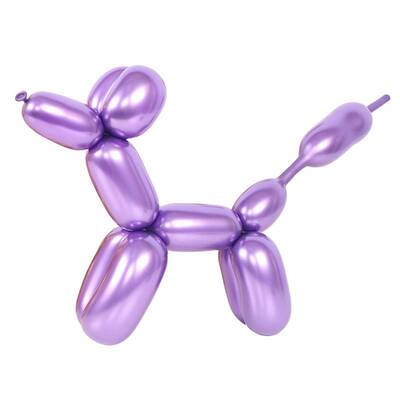 Krom Mor Renk Sosis Balon 12 Adet - 1