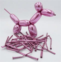 Krom Pembe Renk Sosis Balon 12 Adet - Parti Sürprizi