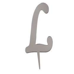 L Harf Aynalı Gümüş Pleksi 7 cm - Parti Sürprizi