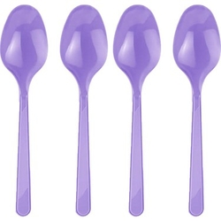 Lila Renk Plastik Kaşık 10 Lu - Parti Sürprizi