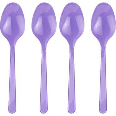 Lila Renk Plastik Kaşık 10 Lu - 1