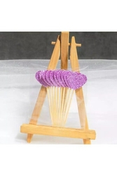 Lila Simli Kalp Eva Kürdan 12 Adet - Parti Sürprizi