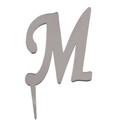 M Harf Aynalı Gümüş Pleksi 7 cm - Parti Sürprizi