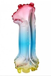 Macaron Gökkuşağı 1 Rakam Folyo Balon - Parti Sürprizi