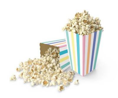 Makaron Çizgili Popcorn Mısır Kutusu 8Adet