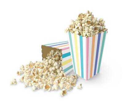 Makaron Çizgili Popcorn Mısır Kutusu 8Adet - 1