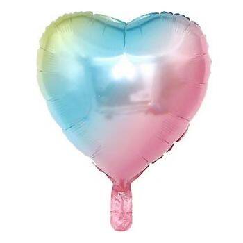 Makaron Gökkuşağı Kalp Folyo Balon - 1