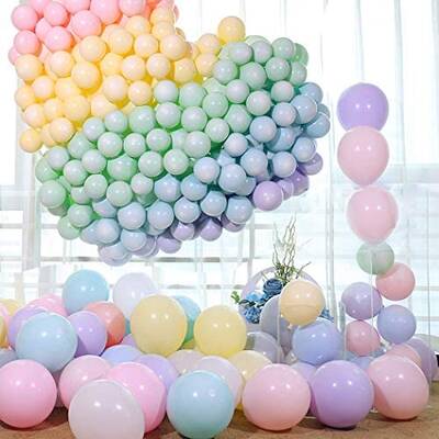 Makaron Karışık Renk 100 Lü Küçük Boy Latex Balon