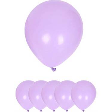 Makaron Lila Küçük Boy Latex Balon 10 Adet - 1