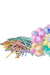 Makaron Sosis Balon Karışık Renkli 25 Adet - Parti Sürprizi