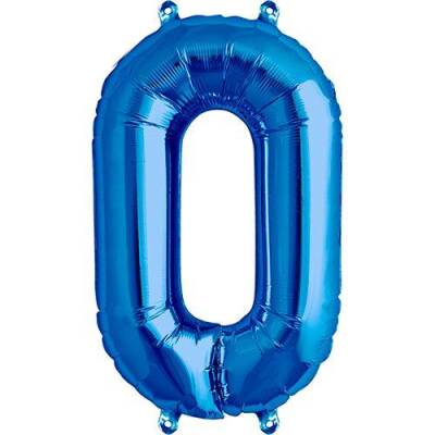 Mavi 0 Rakam Folyo Balon 40 cm 1 Adet - 1