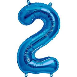 Mavi 2 Rakam Folyo Balon 40 cm 1 Adet - Parti Sürprizi