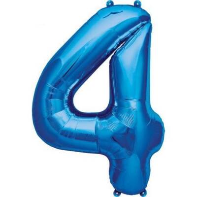 Mavi 4 Rakam Folyo Balon 40 cm 1 Adet - 1