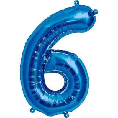 Mavi 6 Rakam Folyo Balon 40 cm 1 Adet - 1