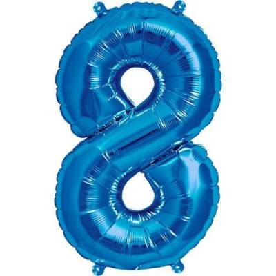 Mavi 8 Rakam Folyo Balon 40 cm 1 Adet - 1