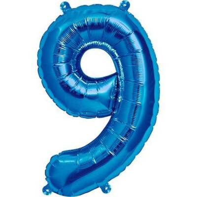 Mavi 9 Rakam Folyo Balon 40 cm 1 Adet - 1