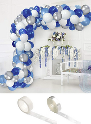 Mavi Beyaz Latex Balon Zincir Set 100 Adet - Parti Sürprizi