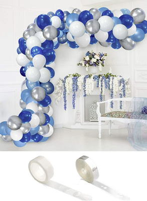 Mavi Beyaz Latex Balon Zincir Set 100 Adet - 1