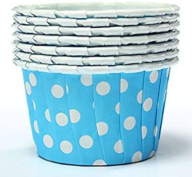 Mavi Beyaz Puanlı Cup Cake Kılıfı 25 Adet - 1