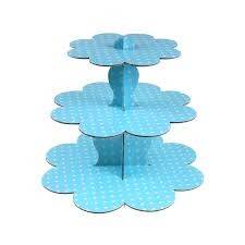 Mavi Beyaz Puantiyeli Cupcake standı - 1