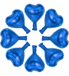 Mavi Kalp Mini Shap Folyo Balon 6 Adet - Parti Sürprizi