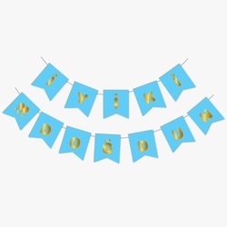 Mavi Üzeri Gold İyi Ki Doğdun Yaldızlı Harf Banner - Parti Sürprizi