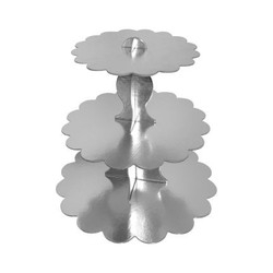 Metalik Gümüş Cupcake Standı - Parti Sürprizi