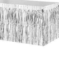 Metalik Püsküllü Gümüş Masa Eteği - Parti Sürprizi