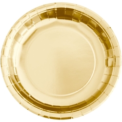 Metalize Altın Renk Tabak 23 cm 8 Adet - Parti Sürprizi