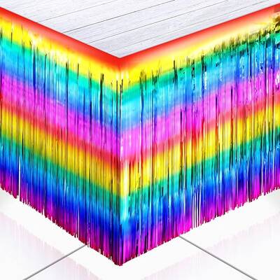 Metalize Gökkuşağı Masa Eteği 300X70 cm - 1