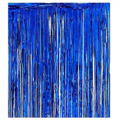 Metalize Mavi Kapı Duvar Perdesi 90x200 cm