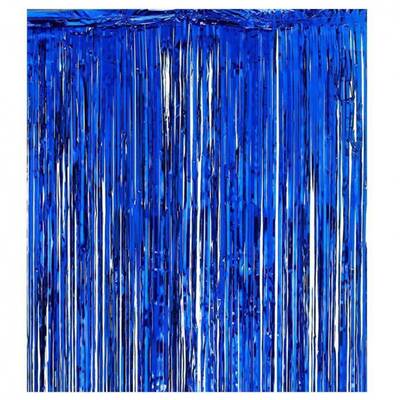 Metalize Mavi Kapı Duvar Perdesi 90x200 cm - 1