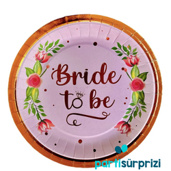 Metalize Rose Gold Bride To Be Tabak 8 Adet - Parti Sürprizi