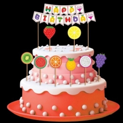 Meyveler Teması Happy Birthday Kürdanlı Set - Parti Sürprizi