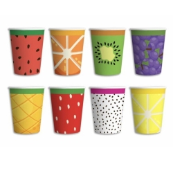 Meyveler Teması Karton Bardak 8 Adet - Parti Sürprizi