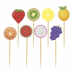 Meyveler Teması Kokteyl Kürdan 8 Adet - Parti Sürprizi