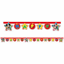 Mickey Playful Happy Birthday Harf Afiş - Parti Sürprizi