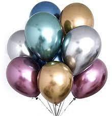 Mirror Krom Karışık Renk Latex Balon 6 Adet - 1