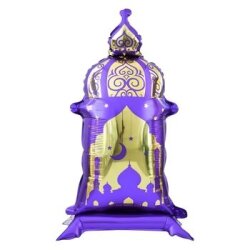 Mor Ayaklı Fener Şekilli Folyo Balon 1 Adet - Parti Sürprizi