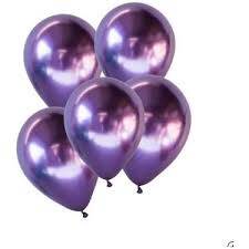 Mor Metalik 100 Lü Latex Balon - 1