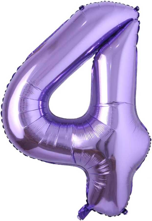 Mor Renk 4 Rakam Folyo Balon 100 Cm