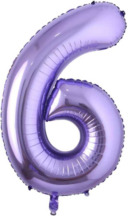 Mor Renk 6 Rakam Folyo Balon 100 Cm