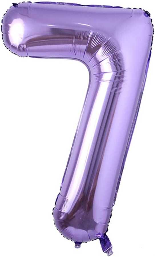 Mor Renk 7 Rakam Folyo Balon 100 Cm