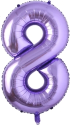 Mor Renk 8 Rakam Folyo Balon 100 cm - Parti Sürprizi